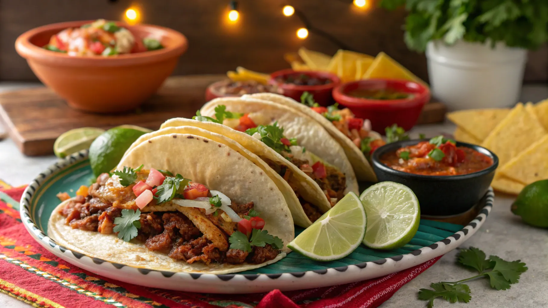 A colorful platter of authentic Mexican tacos from Chido’s Tacos.