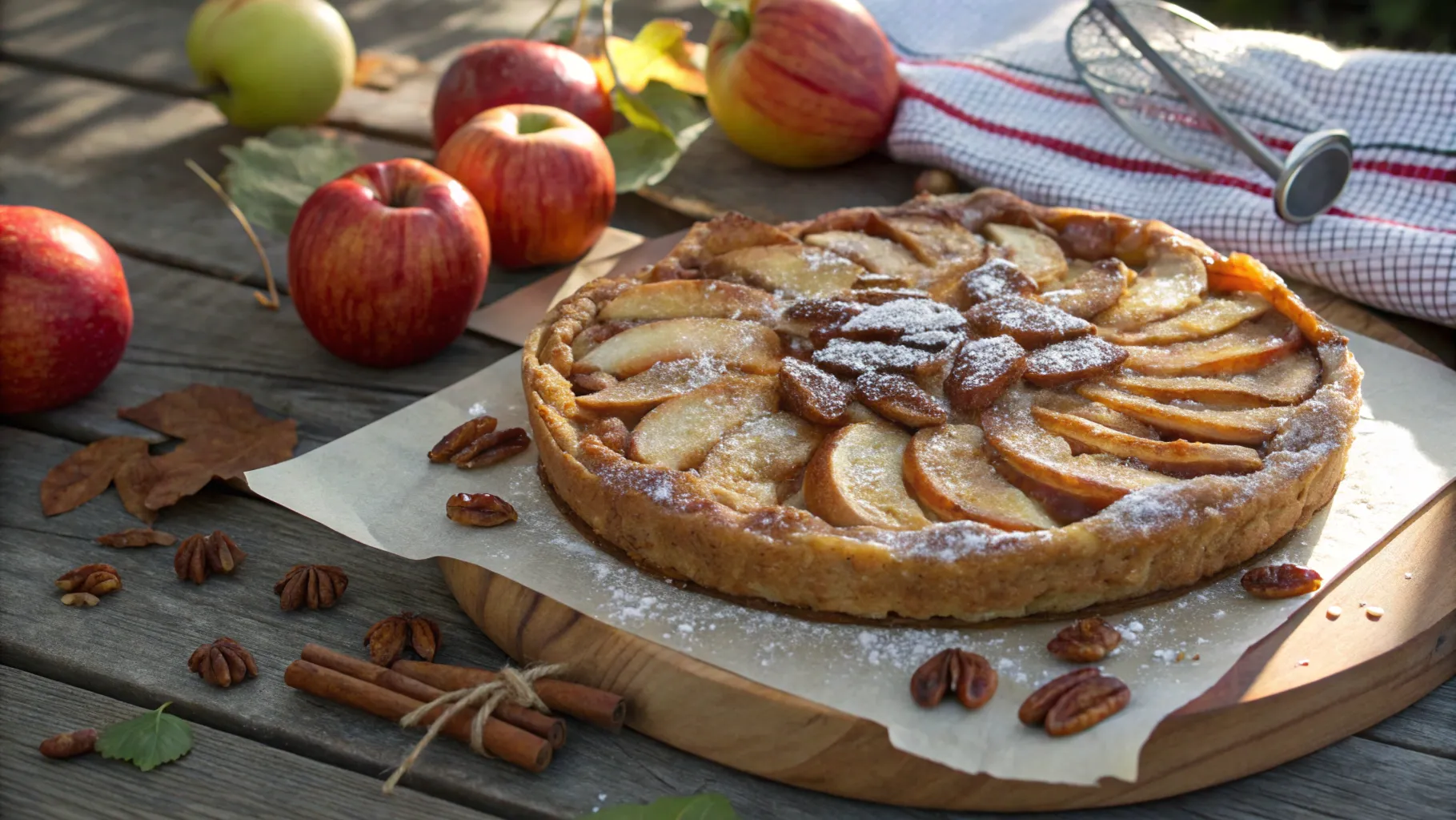 Apple and Pecan Danish Pastry Tart