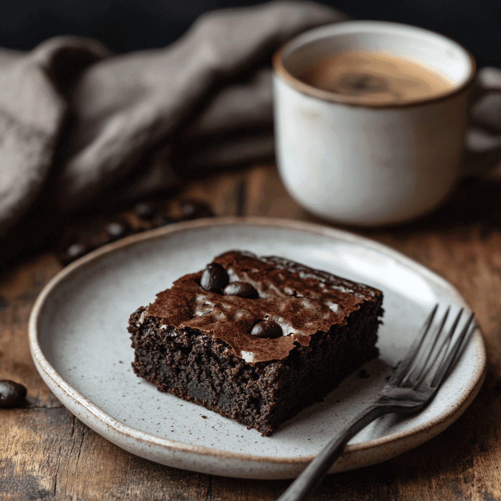 Served black bean brownie sweetened with dates