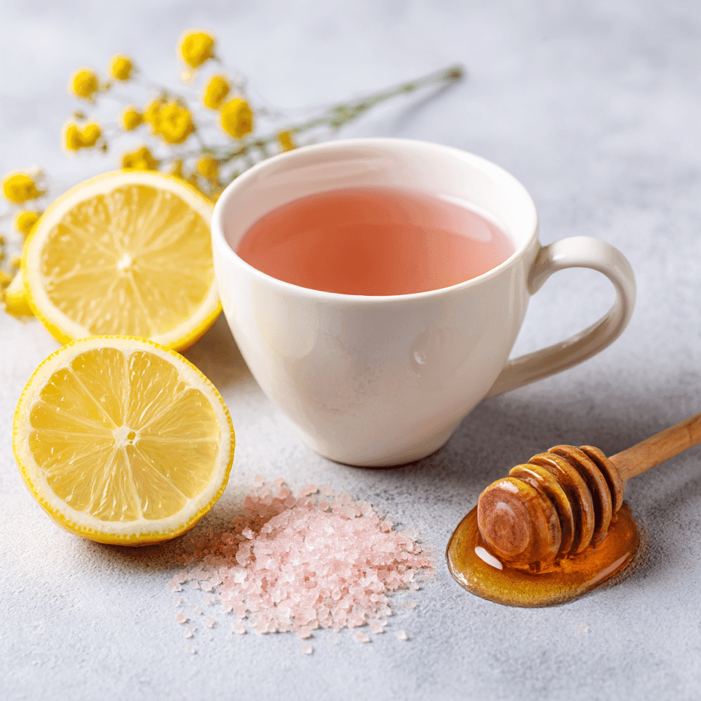 pink Himalayan salt and lemon