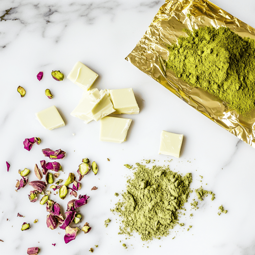 matcha and chocolate ingredients