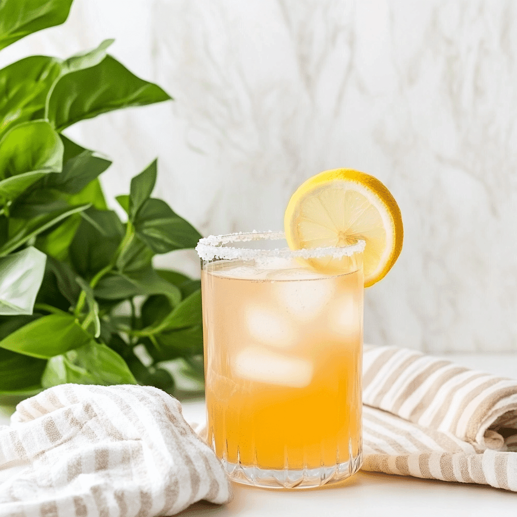 pink salt vinegar drink served