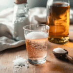 pink salt vinegar baking soda recipe in glass