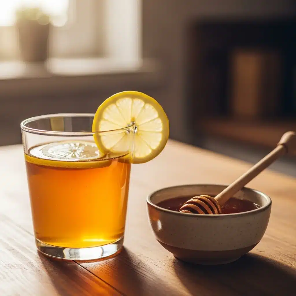 Sacred honey trick morning ritual cup with raw honey and lemon