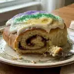 Mardi Gras King Cake with Cinnamon Filling