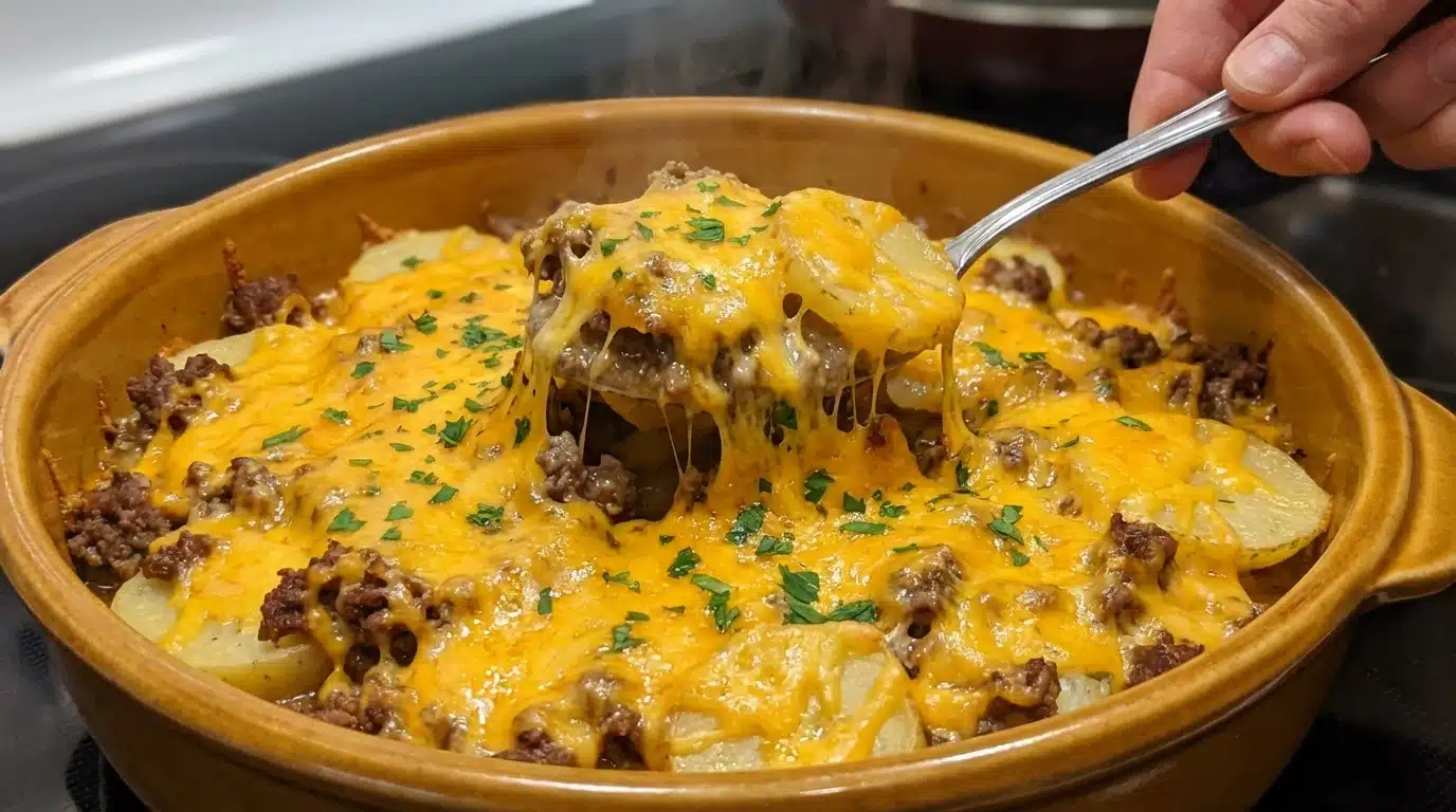 Cheesy Beef & Potato Casserole