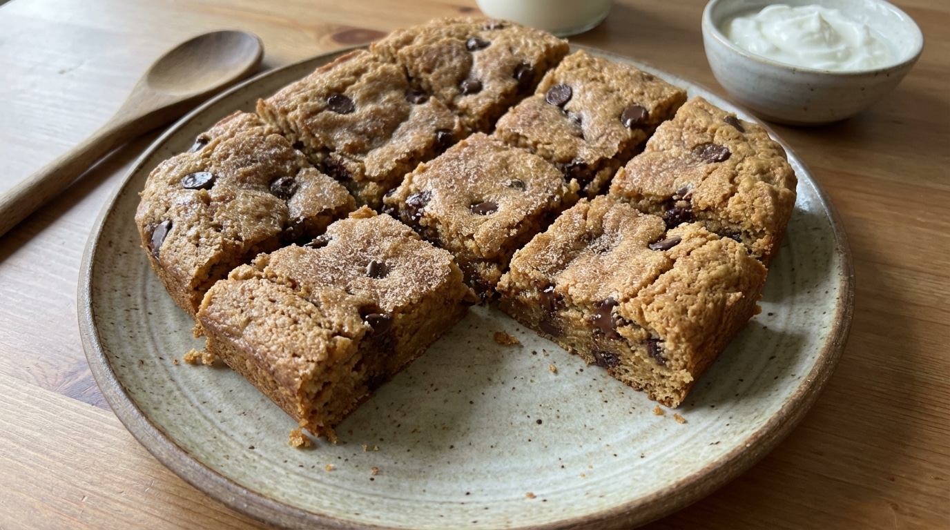 Cinnamon Peanut Butter Yogurt Blondies
