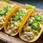 Corn Tortilla White Chicken Chili Tacos
