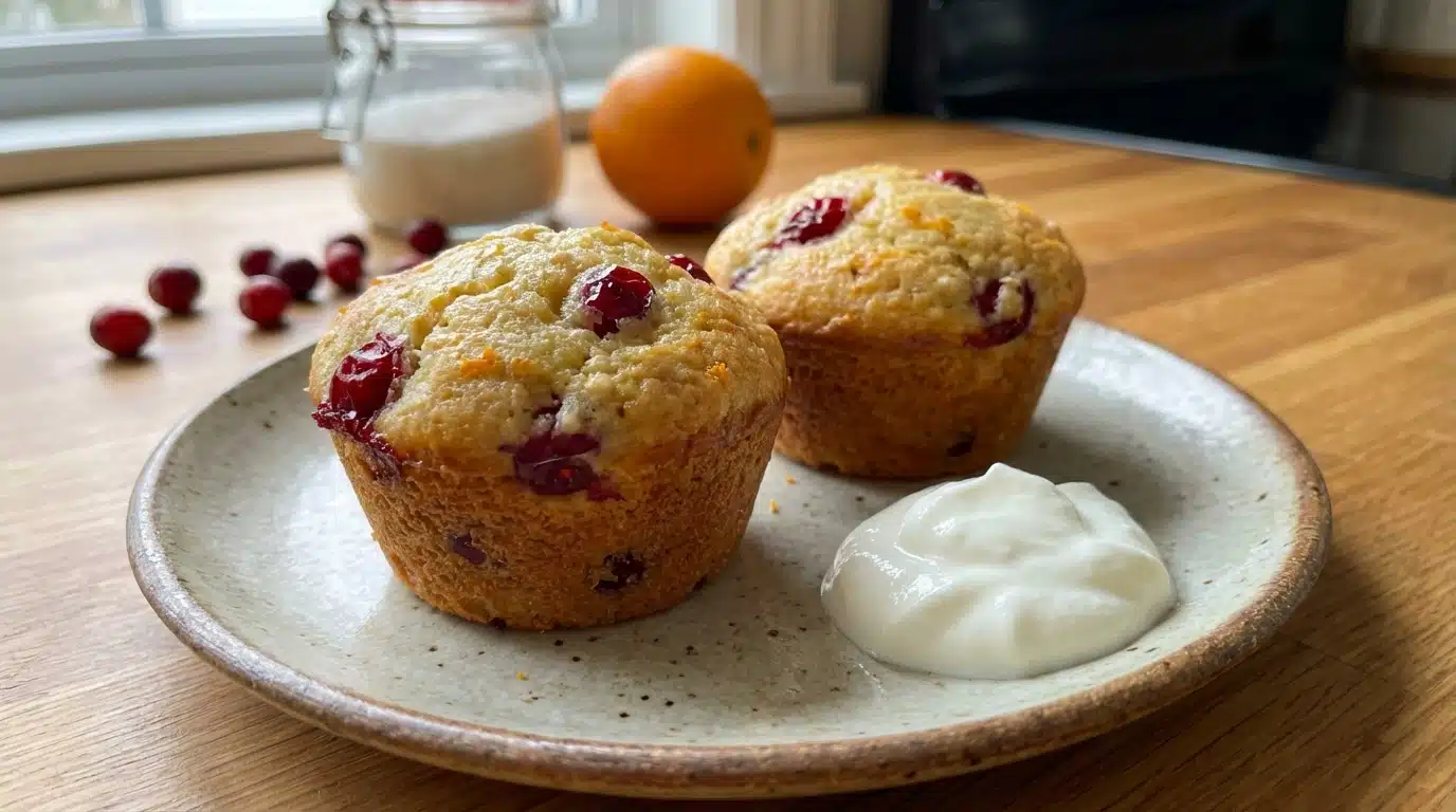 Cranberry Orange Muffins with Greek Yogurt