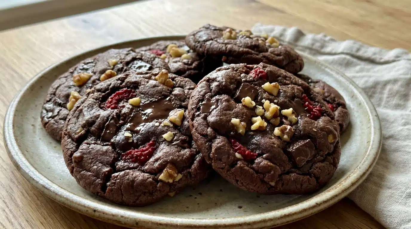 Dark Chocolate Raspberry Cookies
