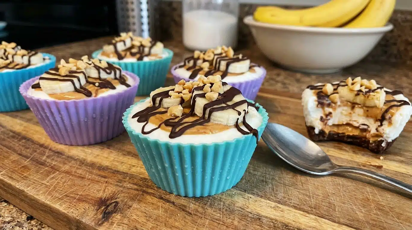 Frozen Greek Yogurt Peanut Butter Banana Cups