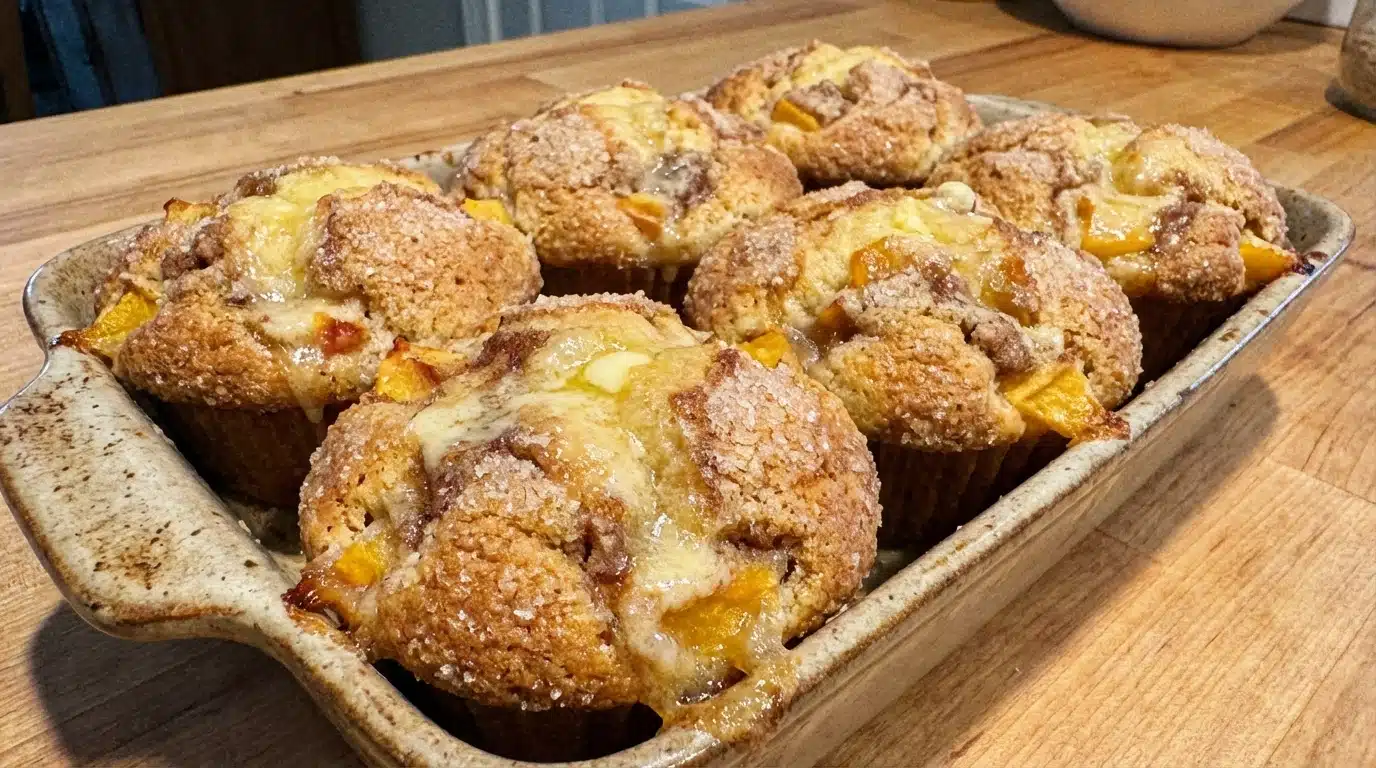 Peach Cobbler Muffins