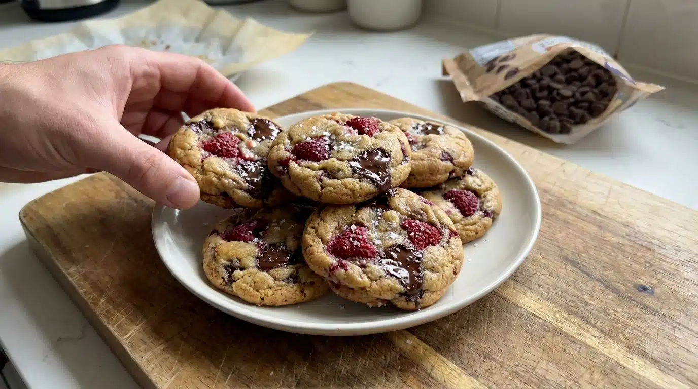 Raspberry Chocolate Chunk Cookies