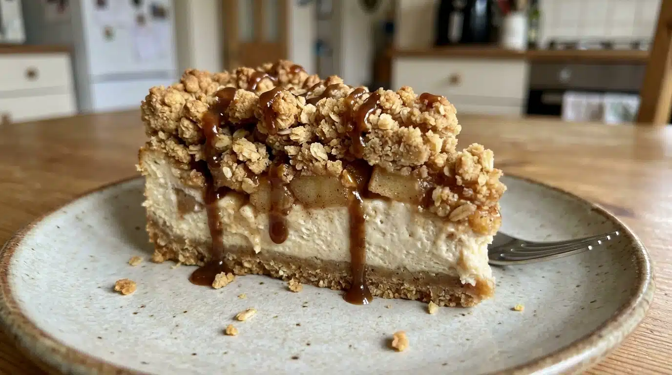 Vegan Apple Crumble Cheesecake