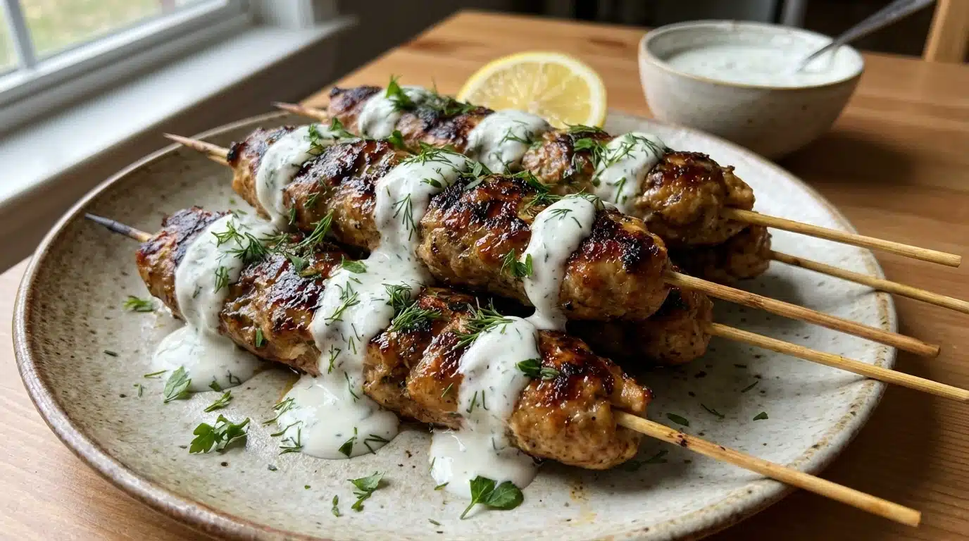 Chicken Kofta with Garlic Yogurt Sauce