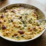 Chicken & Spinach Alfredo Spaghetti Squash Bake