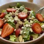 Crunchy Strawberry Romaine Feta Salad