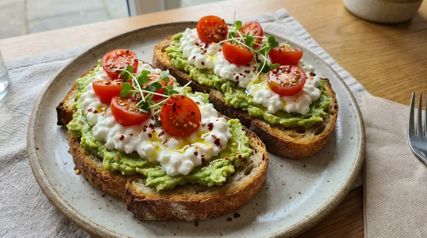 Creamy Cottage Cheese Avocado Toast