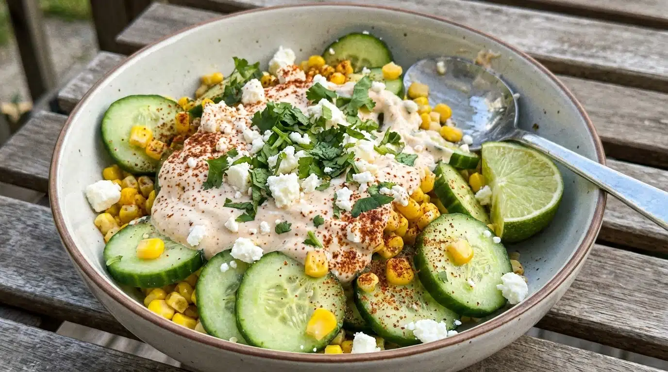 Street Corn Creamy Cucumber Salad