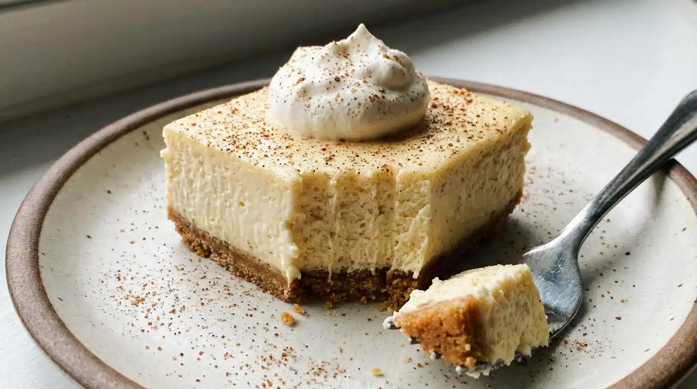 Eggnog Cheesecake Bars