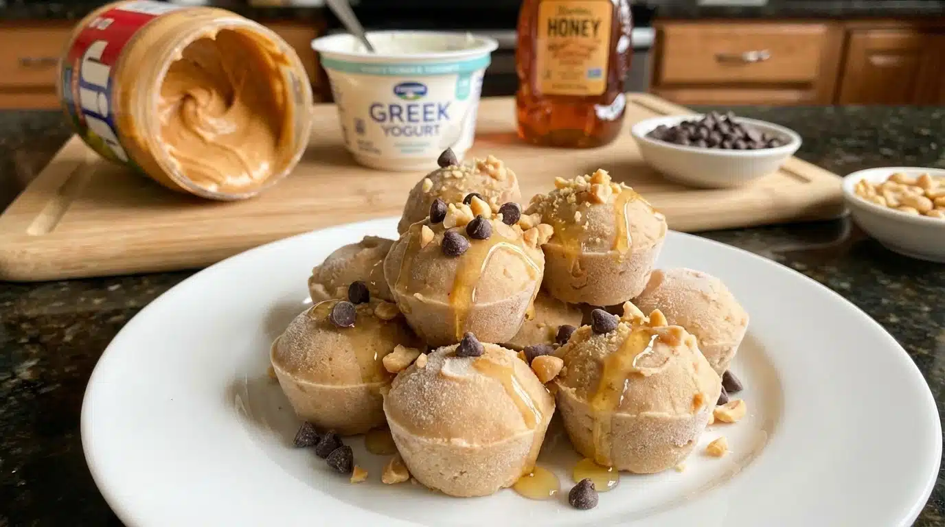 Frozen Peanut Butter Greek Yogurt Bites