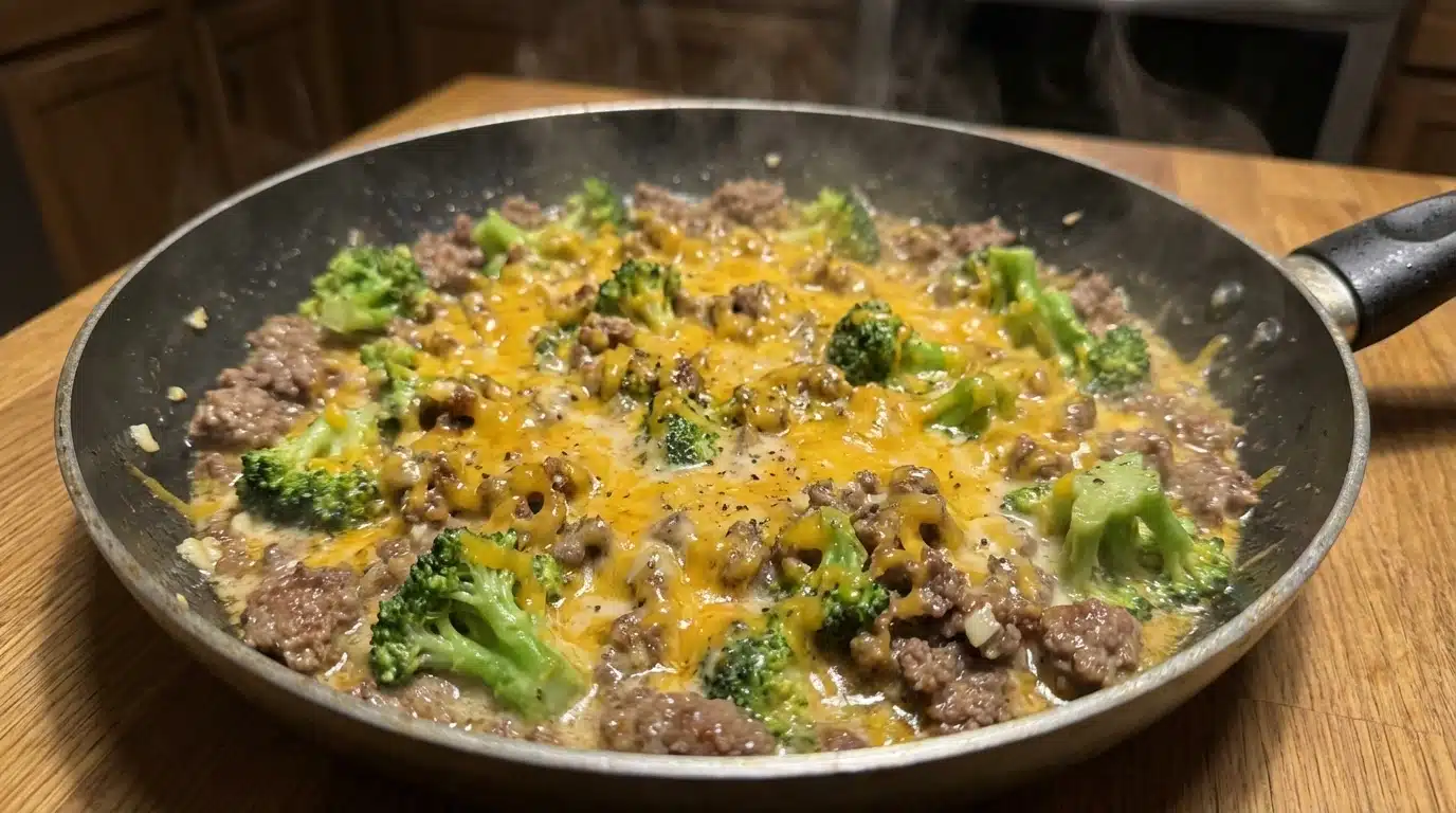 Keto Hamburger Broccoli Skillet