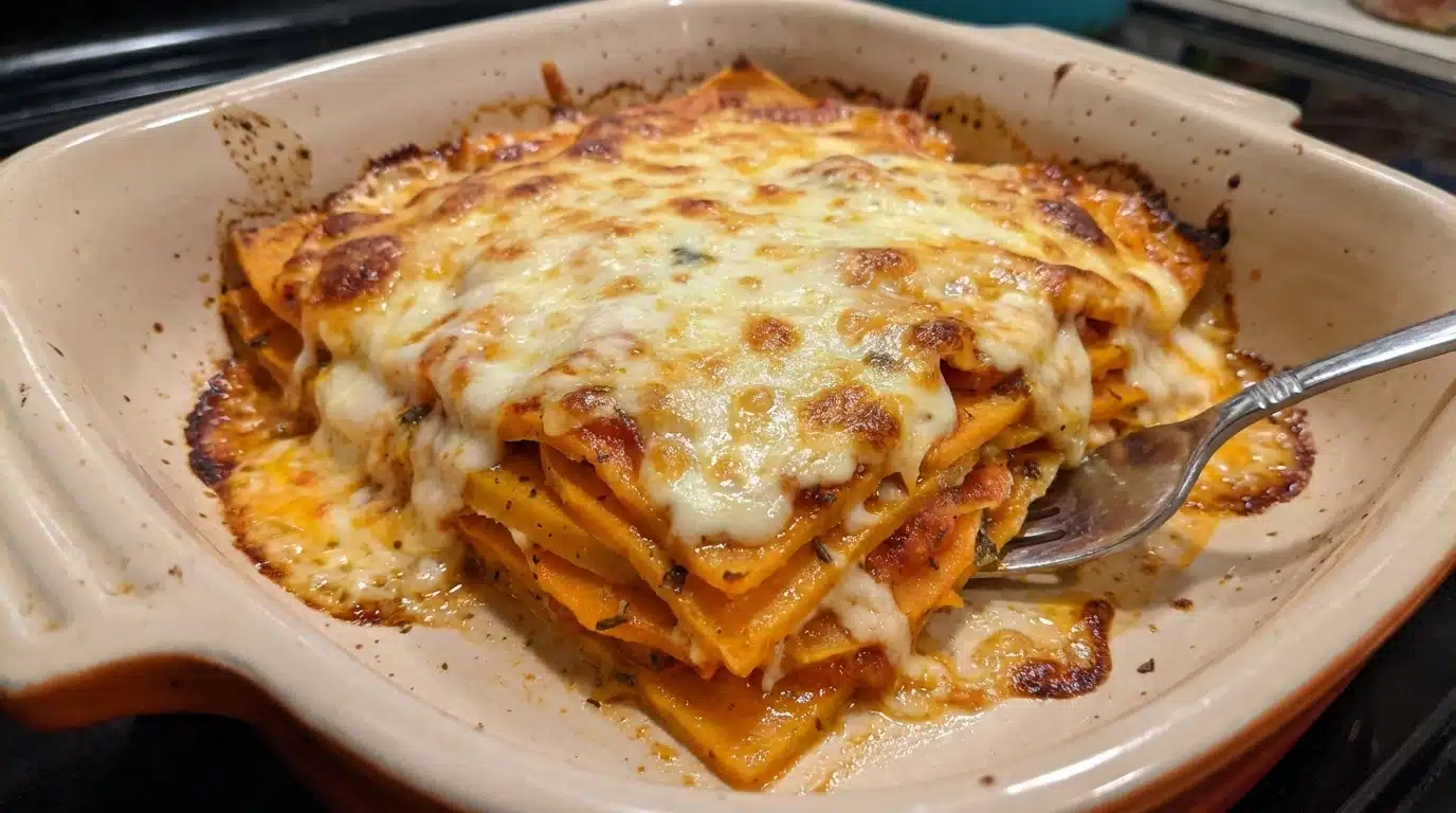 Layered Sweet Potato Butternut Squash Carrot Lasagna