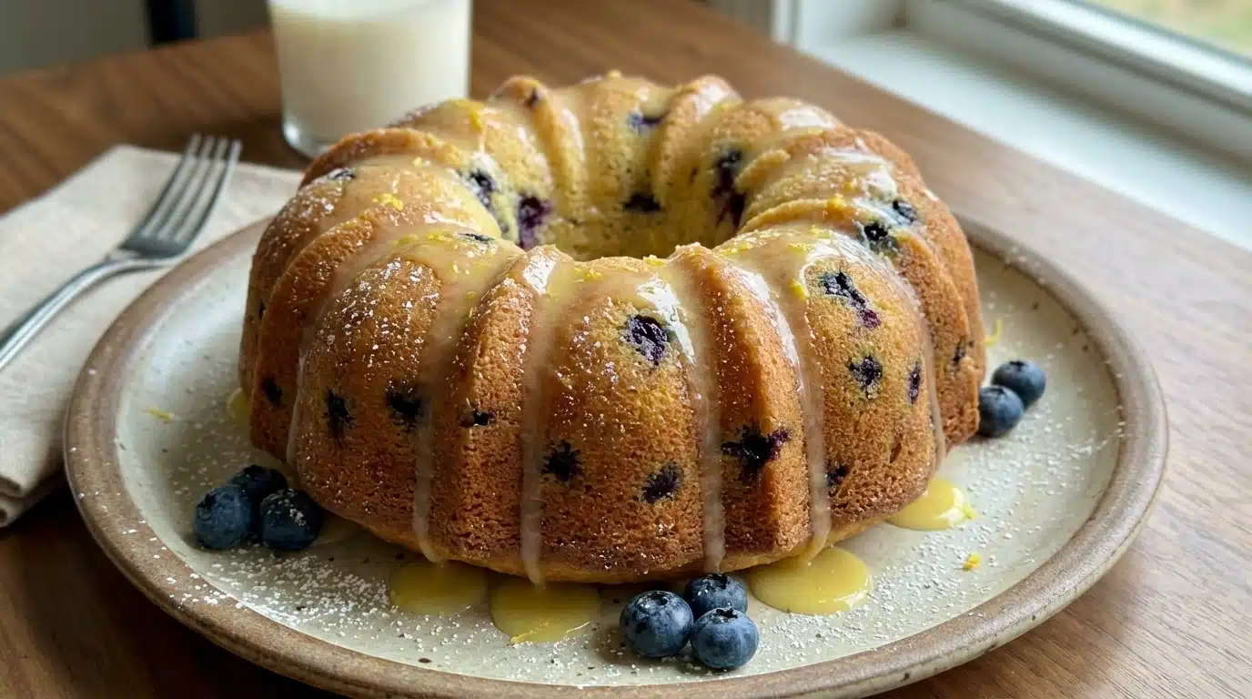 Easy Lemon Blueberry Bundt Cake