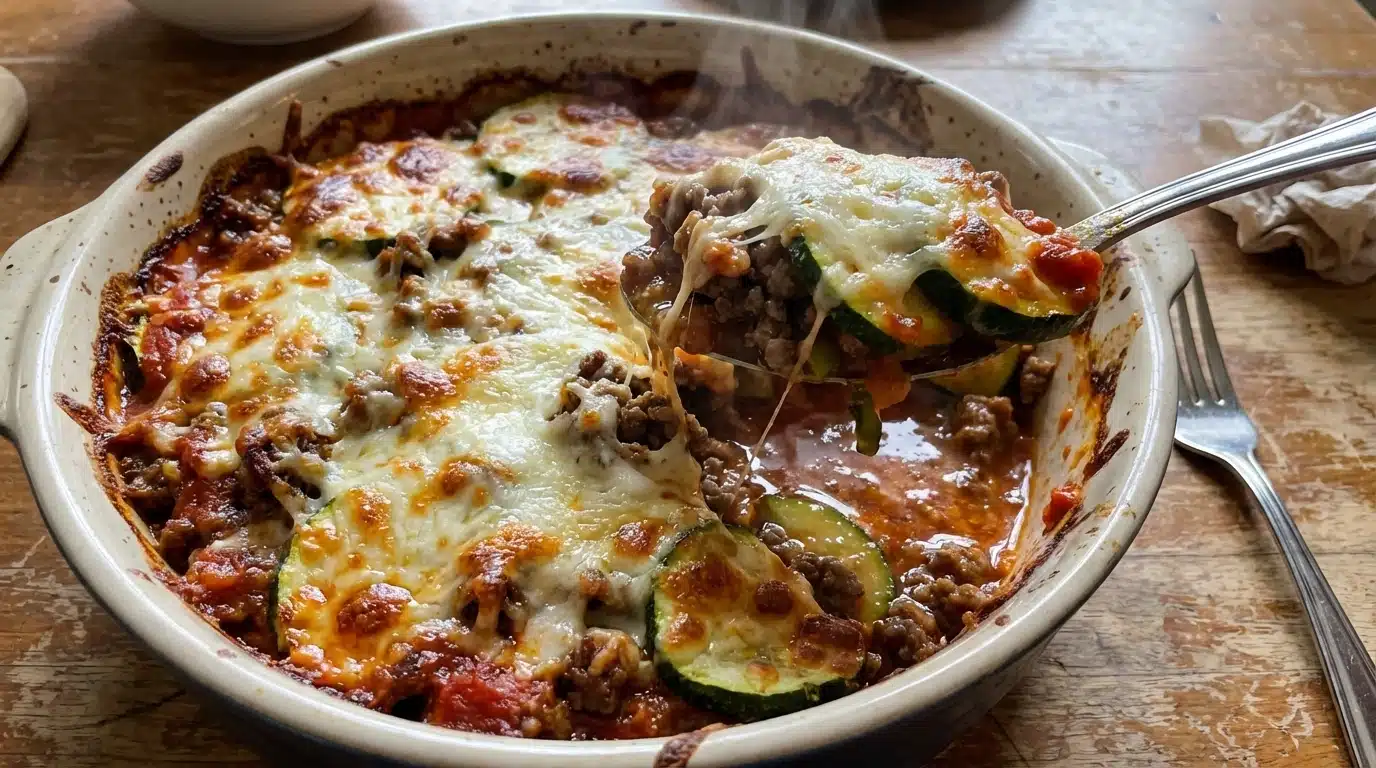 Low-Carb Ground Beef Zucchini Bake