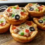 Mini Deep Dish Crescent Roll Pizzas