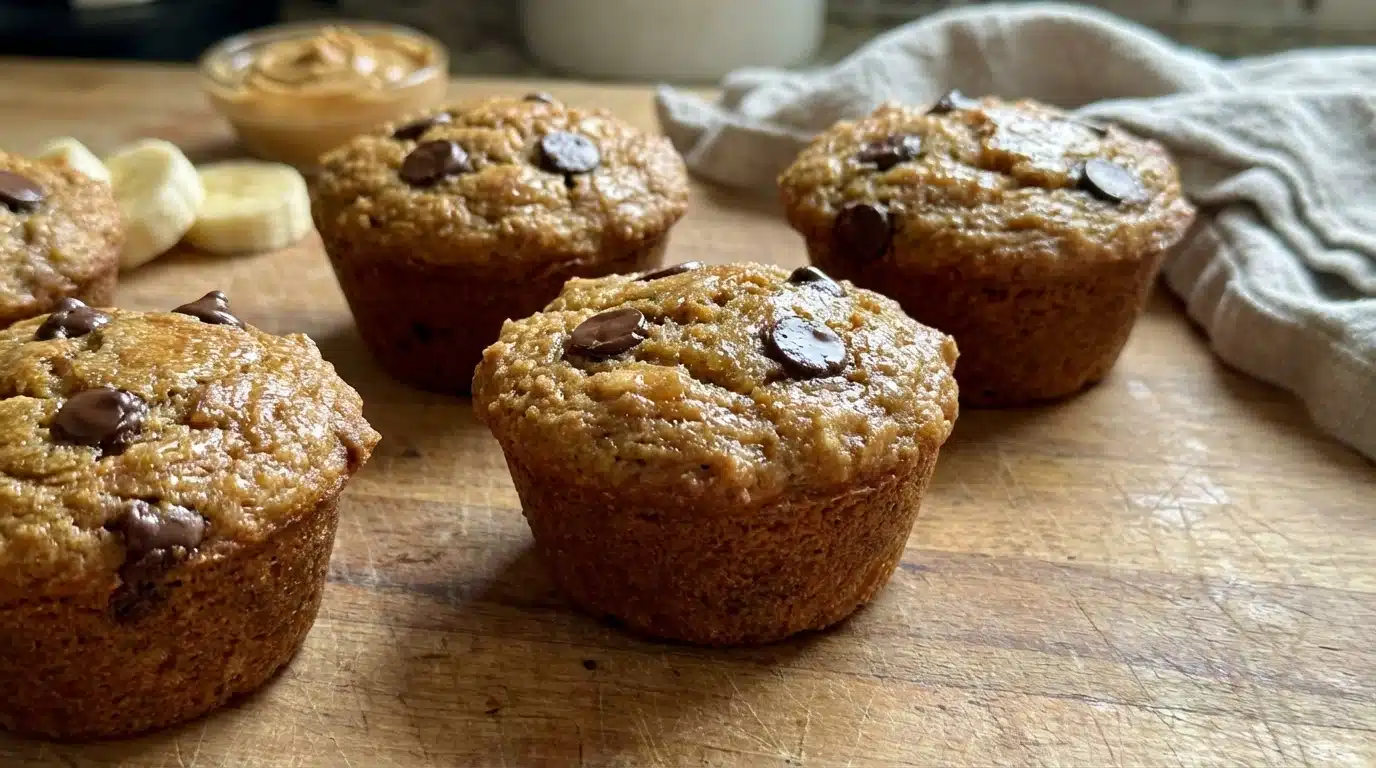 Flourless Peanut Butter Banana Muffins