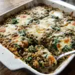 Quinoa Lentil Spinach Bake