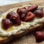 Roasted Strawberry Whipped Ricotta Toast