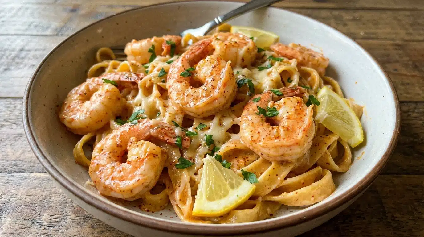 Creamy Old Bay Shrimp Pasta