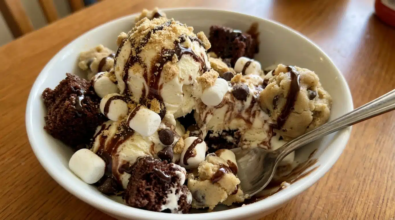 Smores Explosion Cookie Dough Ice Cream Roll