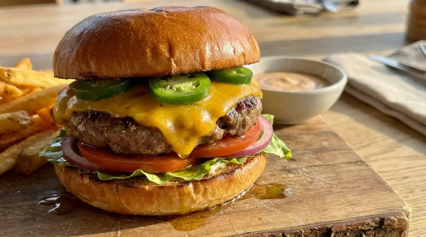 Spicy Elk Burger with Jalapeño