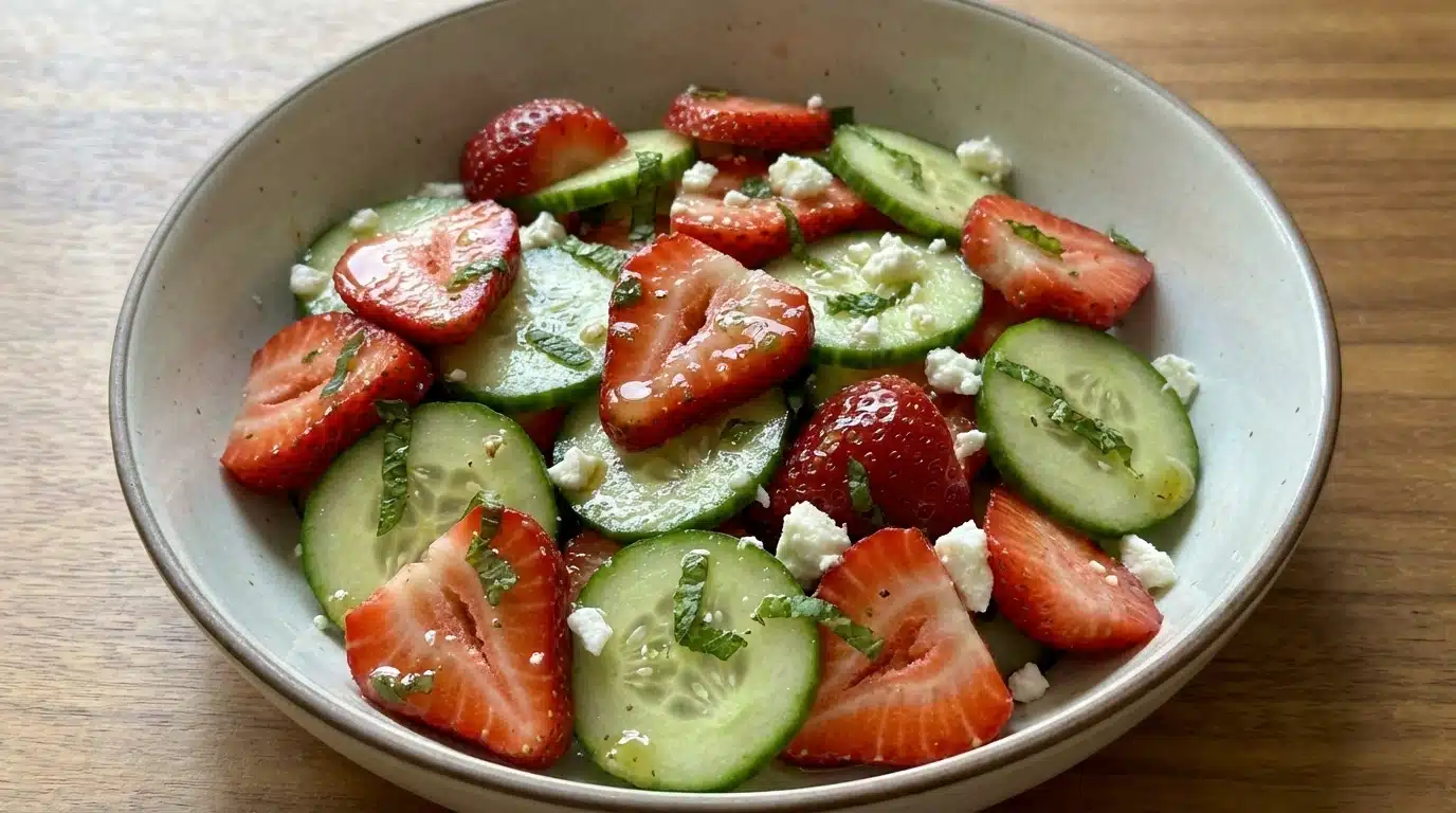 Strawberry Cucumber Salad with Honey Lime Vinaigrette