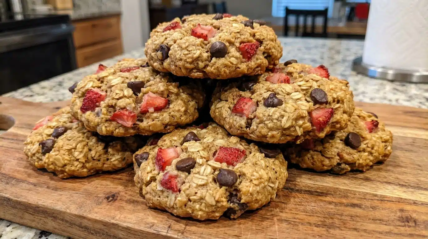 Strawberry Banana Breakfast Cookies