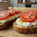 Tomato and Cottage Cheese Toast