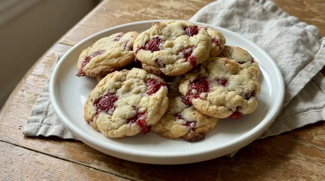 Vanilla Raspberry Cookies