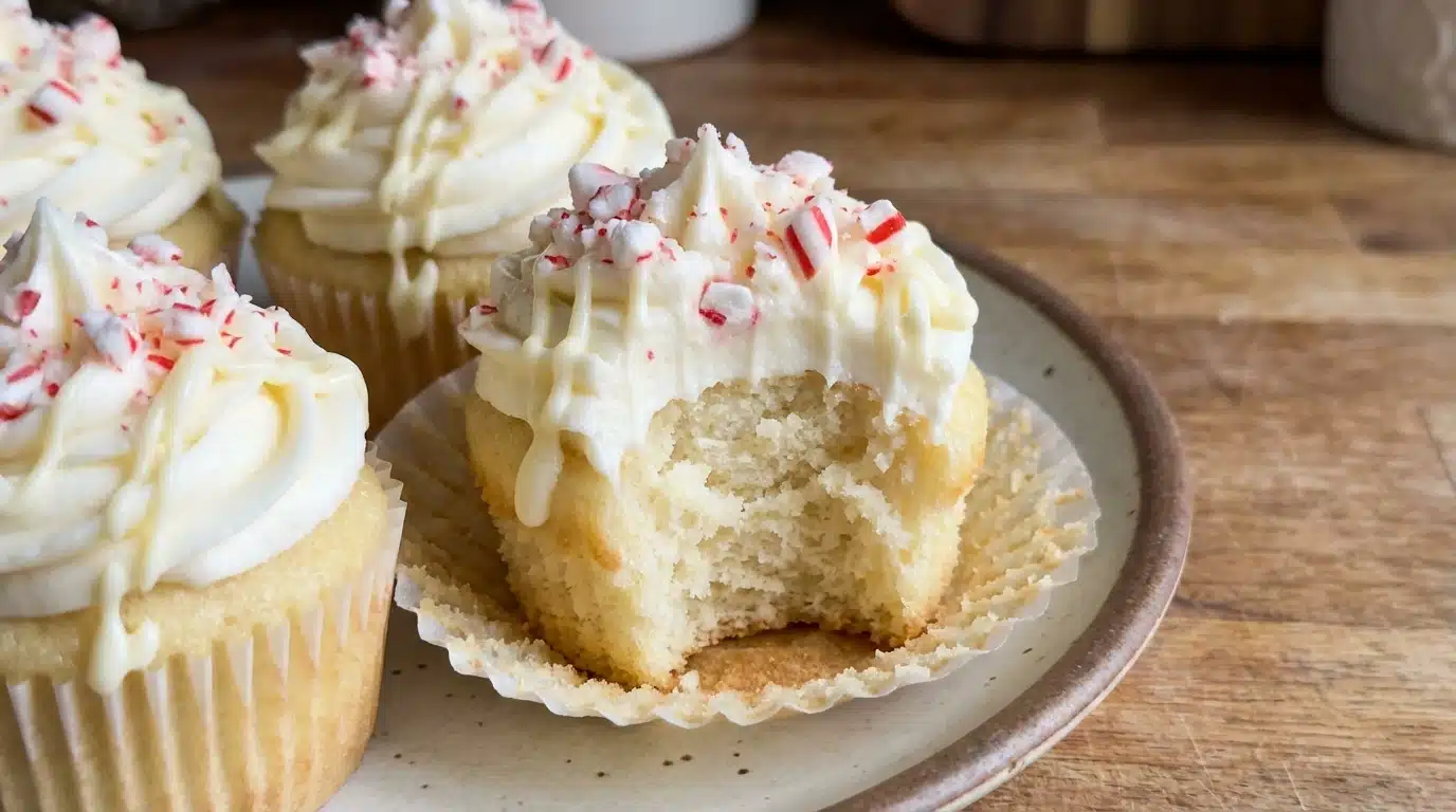 White Chocolate Peppermint Cupcakes