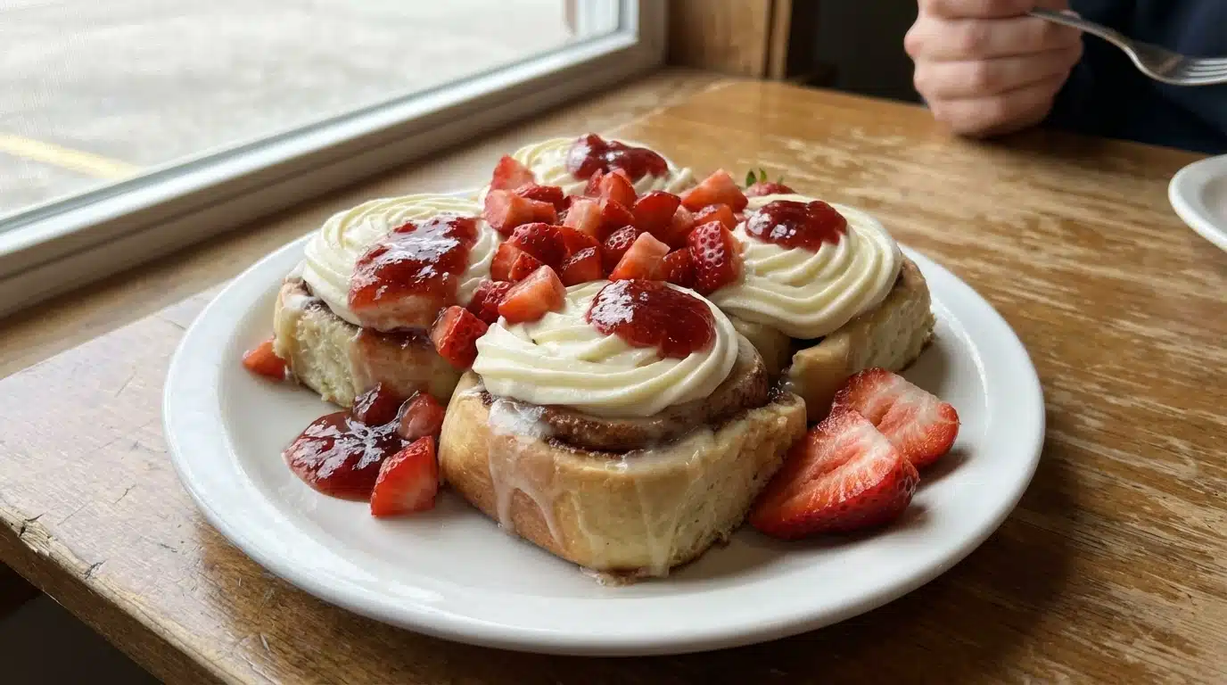 Strawberry Cheesecake Cinnamon Rolls