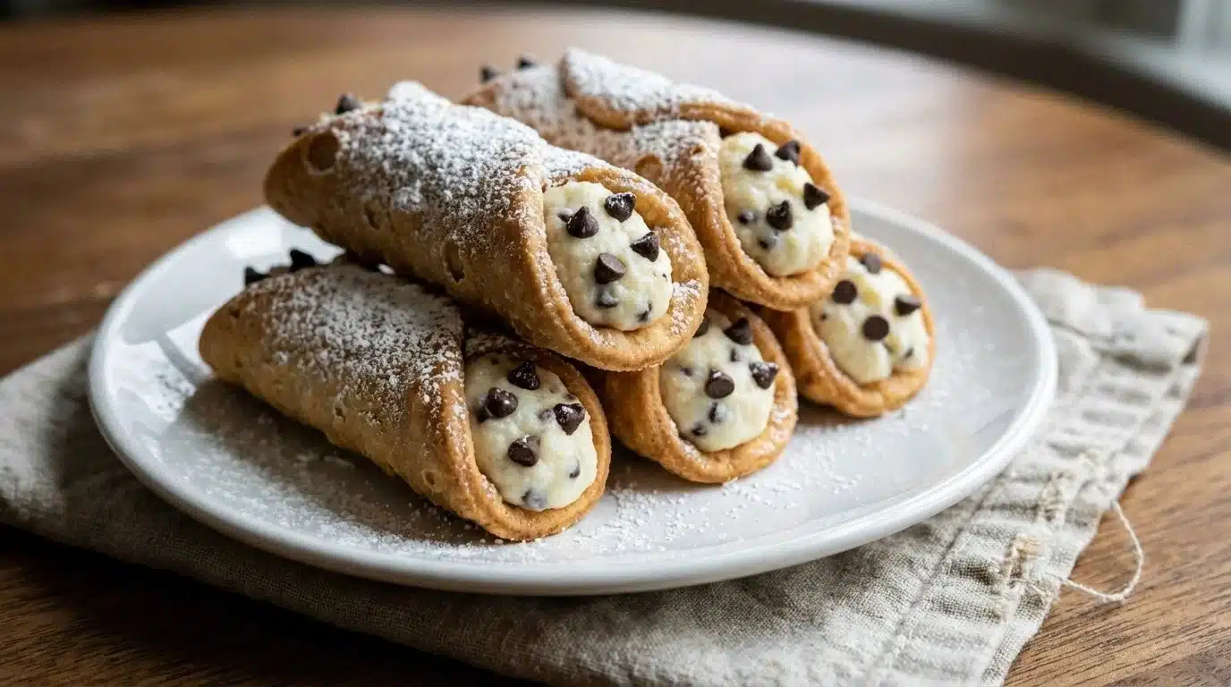 Delicious Cannoli Cookies filled with creamy ricotta and chocolate chips.