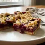 Delicious homemade cherry bars with fresh cherries and a crumbly topping