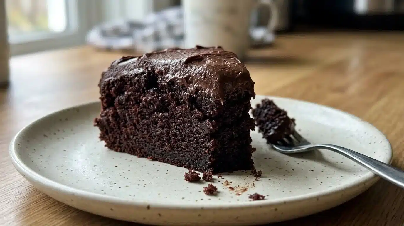 Delicious chocolate cake made with mayonnaise for extra moistness