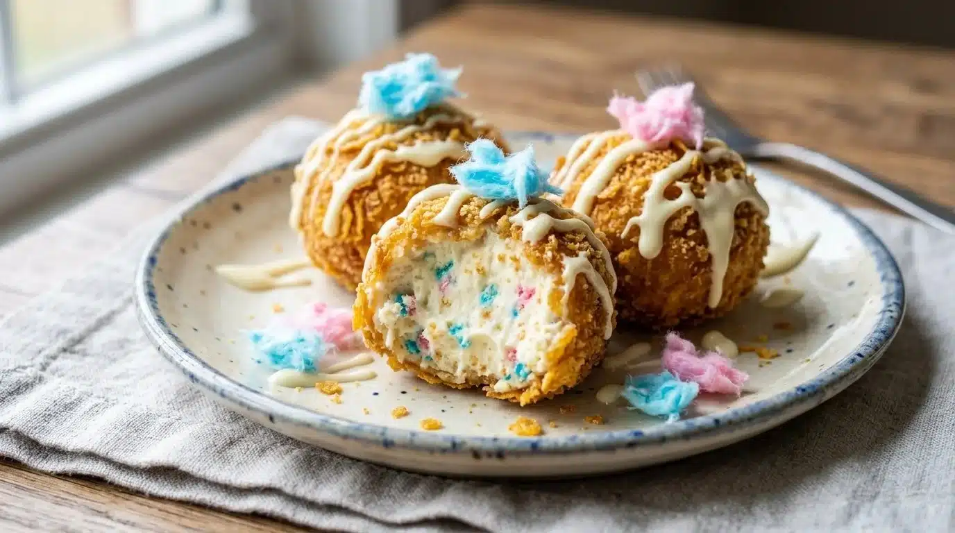 Crispy Cotton Candy Cheesecake Bombs