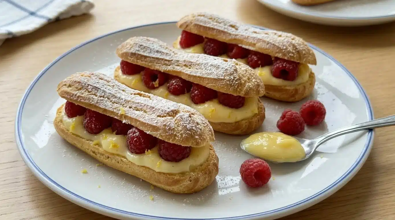 Lemon Raspberry Eclairs