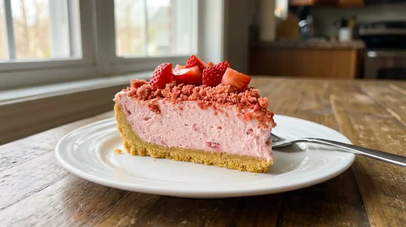 No-Bake Strawberry Crunch Cheesecake