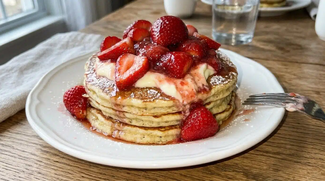 Strawberry Cheesecake Pancakes