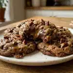 Delicious Turtle Cookies with chocolate, caramel, and pecans